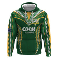Custom Cook Islands Rugby League Zip Hoodie Tatau Tribal Pattern-Special Edition Green Color