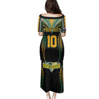 Custom Cook Islands Rugby League Family Matching Puletasi and Hawaiian Shirt Tatau Tribal Pattern-Special Edition Black Color