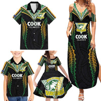 Custom Cook Islands Rugby League Family Matching Summer Maxi Dress and Hawaiian Shirt Tatau Tribal Pattern-Special Edition Black Color LT03 - Polynesian Pride