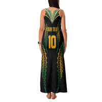 Custom Cook Islands Rugby League Family Matching Tank Maxi Dress and Hawaiian Shirt Tatau Tribal Pattern-Special Edition Black Color LT03 - Polynesian Pride