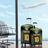 Custom Cook Islands Rugby League Luggage Cover Tatau Tribal Pattern-Special Edition Black Color