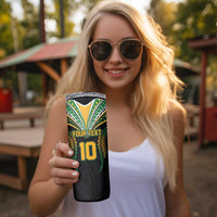 Custom Cook Island Rugby League 2025 Skinny Tumbler Tatau Tribal Pattern-Special Edition Black Color