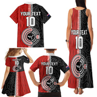 Custom Tonga and New Zealand Rugby Family Matching Tank Maxi Dress and Hawaiian Shirt Maori Mix Ngatu Pattern LT03 - Polynesian Pride