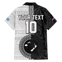 Custom Fiji and New Zealand Rugby Family Matching Off The Shoulder Long Sleeve Dress and Hawaiian Shirt Tapa Mix Maori Pattern LT03 - Polynesian Pride