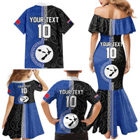 Custom Samoa and New Zealand Rugby Family Matching Mermaid Dress and Hawaiian Shirt Teuila Samoan and Maori Warrior LT03 - Polynesian Pride