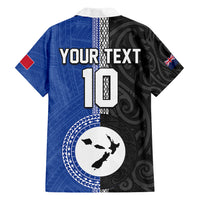 Custom Samoa and New Zealand Rugby Family Matching Off Shoulder Maxi Dress and Hawaiian Shirt Teuila Samoan and Maori Warrior LT03 - Polynesian Pride