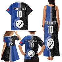Custom Samoa and New Zealand Rugby Family Matching Tank Maxi Dress and Hawaiian Shirt Teuila Samoan and Maori Warrior LT03 - Polynesian Pride