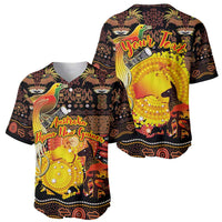 Personalized Australia and Papua New Guinea Together Baseball Jersey Kangaroo Aboriginal Art and Bird-of-paradise Oro Tribal Motifs LT03 - Polynesian Pride