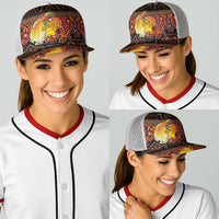 Australia and Papua New Guinea Together Baseball Net Cap Kangaroo Aboriginal Art and Bird-of-paradise with Oro Tribal Motifs LT03 - Polynesian Pride