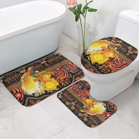 Australia and Papua New Guinea Together Bathroom Set Kangaroo Aboriginal Art and Bird-of-paradise Oro Tribal Motifs LT03 - Polynesian Pride