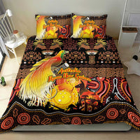 Australia and Papua New Guinea Together Bedding Set Kangaroo Aboriginal Art and Bird-of-paradise Oro Tribal Motifs LT03 - Polynesian Pride