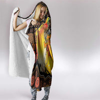 Australia and Papua New Guinea Together Hooded Blanket Kangaroo Aboriginal Art and Bird-of-paradise Oro Tribal Motifs LT03 - Polynesian Pride