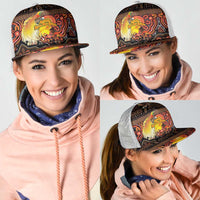 Australia and Papua New Guinea Together Mesh Trucker Cap Kangaroo Aboriginal Art and Bird-of-paradise with Oro Tribal Motifs LT03 - Polynesian Pride
