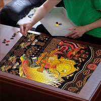 Australia and Papua New Guinea Together Puzzle Kangaroo Aboriginal Art and Bird-of-paradise Oro Tribal Motifs LT03 - Polynesian Pride