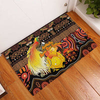 Australia and Papua New Guinea Together Rubber Doormat Kangaroo Aboriginal Art and Bird-of-paradise Oro Tribal Motifs LT03 - Polynesian Pride