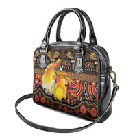 Australia and Papua New Guinea Together Shoulder Handbag Kangaroo Aboriginal Art and Bird-of-paradise Oro Tribal Motifs - Polynesian Pride