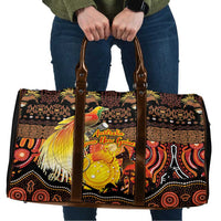 Australia and Papua New Guinea Together Travel Bag Kangaroo Aboriginal Art and Bird-of-paradise Oro Tribal Motifs - Polynesian Pride