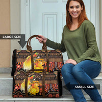 Australia and Papua New Guinea Together Travel Bag Kangaroo Aboriginal Art and Bird-of-paradise Oro Tribal Motifs - Polynesian Pride