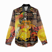 Personalized Australia and Papua New Guinea Together Women Casual Shirt Kangaroo Aboriginal Art and Bird-of-paradise Oro Tribal Motifs LT03 - Polynesian Pride