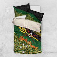 Chimpu Province Papua New Guinea Bedding Set Bird-of-paradise Art Tattoo and Melanesian Motifs LT03 US Twin 172cm x 218cm Black - Polynesian Pride