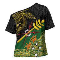 Personalized Chimpu Province Papua New Guinea Cross Shoulder Shirt Bird-of-paradise Art Tattoo and Melanesian Motifs LT03 - Polynesian Pride
