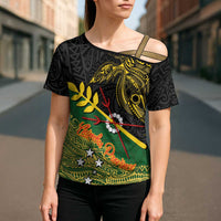Personalized Chimpu Province Papua New Guinea Cross Shoulder Shirt Bird-of-paradise Art Tattoo and Melanesian Motifs LT03 - Polynesian Pride