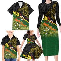 Personalized Chimpu Province Papua New Guinea Family Matching Long Sleeve Bodycon Dress and Hawaiian Shirt Bird-of-paradise Art Tattoo and Melanesian Motifs LT03 - Polynesian Pride