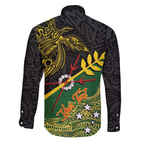 Personalized Chimpu Province Papua New Guinea Family Matching Long Sleeve Bodycon Dress and Hawaiian Shirt Bird-of-paradise Art Tattoo and Melanesian Motifs LT03 - Polynesian Pride