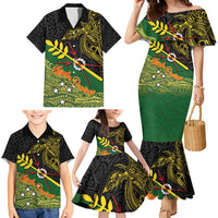 Personalized Chimpu Province Papua New Guinea Family Matching Mermaid Dress and Hawaiian Shirt Bird-of-paradise Art Tattoo and Melanesian Motifs LT03 - Polynesian Pride