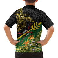 Personalized Chimpu Province Papua New Guinea Family Matching Off Shoulder Short Dress and Hawaiian Shirt Bird-of-paradise Art Tattoo and Melanesian Motifs LT03 - Polynesian Pride