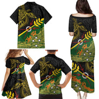 Personalized Chimpu Province Papua New Guinea Family Matching Puletasi and Hawaiian Shirt Bird-of-paradise Art Tattoo and Melanesian Motifs LT03 - Polynesian Pride