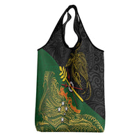 Chimpu Province Papua New Guinea Grocery Bag Bird-of-paradise Art Tattoo and Melanesian Motifs LT03 - Polynesian Pride