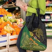 Chimpu Province Papua New Guinea Grocery Bag Bird-of-paradise Art Tattoo and Melanesian Motifs LT03 - Polynesian Pride
