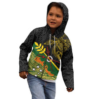 Personalized Chimpu Province Papua New Guinea Kid Hoodie Bird-of-paradise Art Tattoo and Melanesian Motifs LT03 - Polynesian Pride