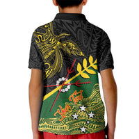 Personalized Chimpu Province Papua New Guinea Kid Polo Shirt Bird-of-paradise Art Tattoo and Melanesian Motifs LT03 - Polynesian Pride