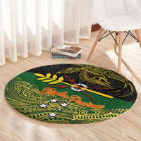 Chimpu Province Papua New Guinea Round Carpet Bird-of-paradise Art Tattoo and Melanesian Motifs LT03 - Polynesian Pride
