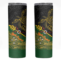 Chimpu Province Papua New Guinea Skinny Tumbler Bird-of-paradise Art Tattoo and Melanesian Motifs LT03 Black - Polynesian Pride