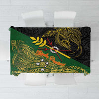 Chimpu Province Papua New Guinea Tablecloth Bird-of-paradise Art Tattoo and Melanesian Motifs LT03 Black - Polynesian Pride