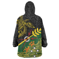 Personalized Chimpu Province Papua New Guinea Wearable Blanket Hoodie Bird-of-paradise Art Tattoo and Melanesian Motifs LT03 - Polynesian Pride