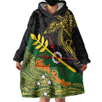 Personalized Chimpu Province Papua New Guinea Wearable Blanket Hoodie Bird-of-paradise Art Tattoo and Melanesian Motifs LT03 - Polynesian Pride