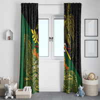 Chimpu Province Papua New Guinea Window Curtain Bird-of-paradise Art Tattoo and Melanesian Motifs LT03 - Polynesian Pride
