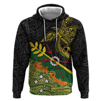 Personalized Chimpu Province Papua New Guinea Zip Hoodie Bird-of-paradise Art Tattoo and Melanesian Motifs LT03 Pullover Hoodie Black - Polynesian Pride