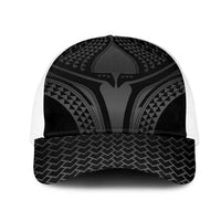 Hawaiian Kakau Art Tattoos Aquaman Style Mesh Trucker Cap Special Edition LT03 One Size White Black - Polynesian Pride