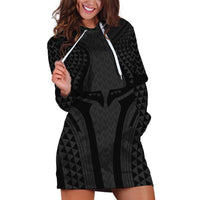 Hawaiian Kakau Art Tattoos Aquaman Style Hoodie Dress Black Version - Polynesian Pride