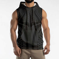 Hawaiian Kakau Art Tattoos Aquaman Style Sleeveless Hoodie Black Version - Polynesian Pride