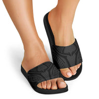 Hawaiian Kakau Art Tattoos Aquaman Style Slide Sandals Black Version - Polynesian Pride