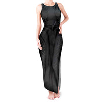 Hawaiian Kakau Art Tattoos Aquaman Style Tank Maxi Dress Black Version - Polynesian Pride