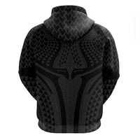 Hawaiian Kakau Art Tattoos Aquaman Style Zip Hoodie Black Version LT03 - Polynesian Pride