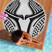 Hawaiian Kakau Art Tattoos Aquaman Style Beach Blanket White Version LT03 - Polynesian Pride