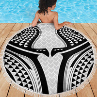 Hawaiian Kakau Art Tattoos Aquaman Style Beach Blanket White Version LT03 - Polynesian Pride